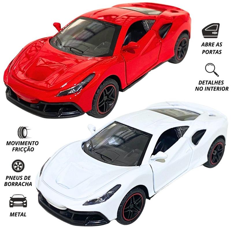 Ferrari F8 Tributo Miniatura Carrinho De Ferro Abre Portas